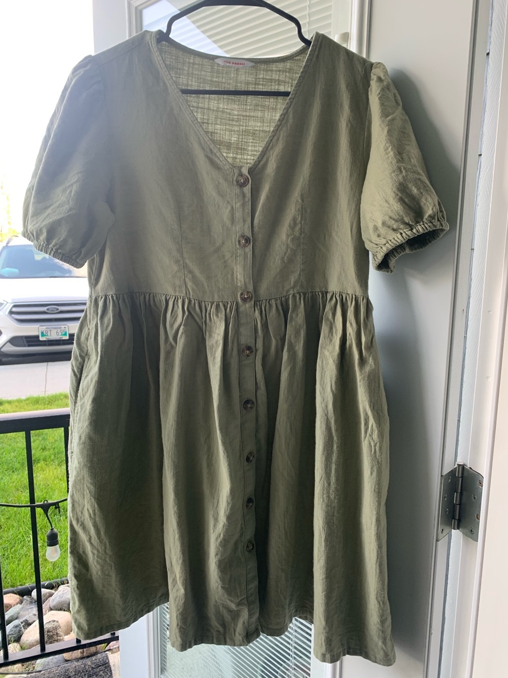 Joe Fresh 100% Cotton Olive Midi Dress